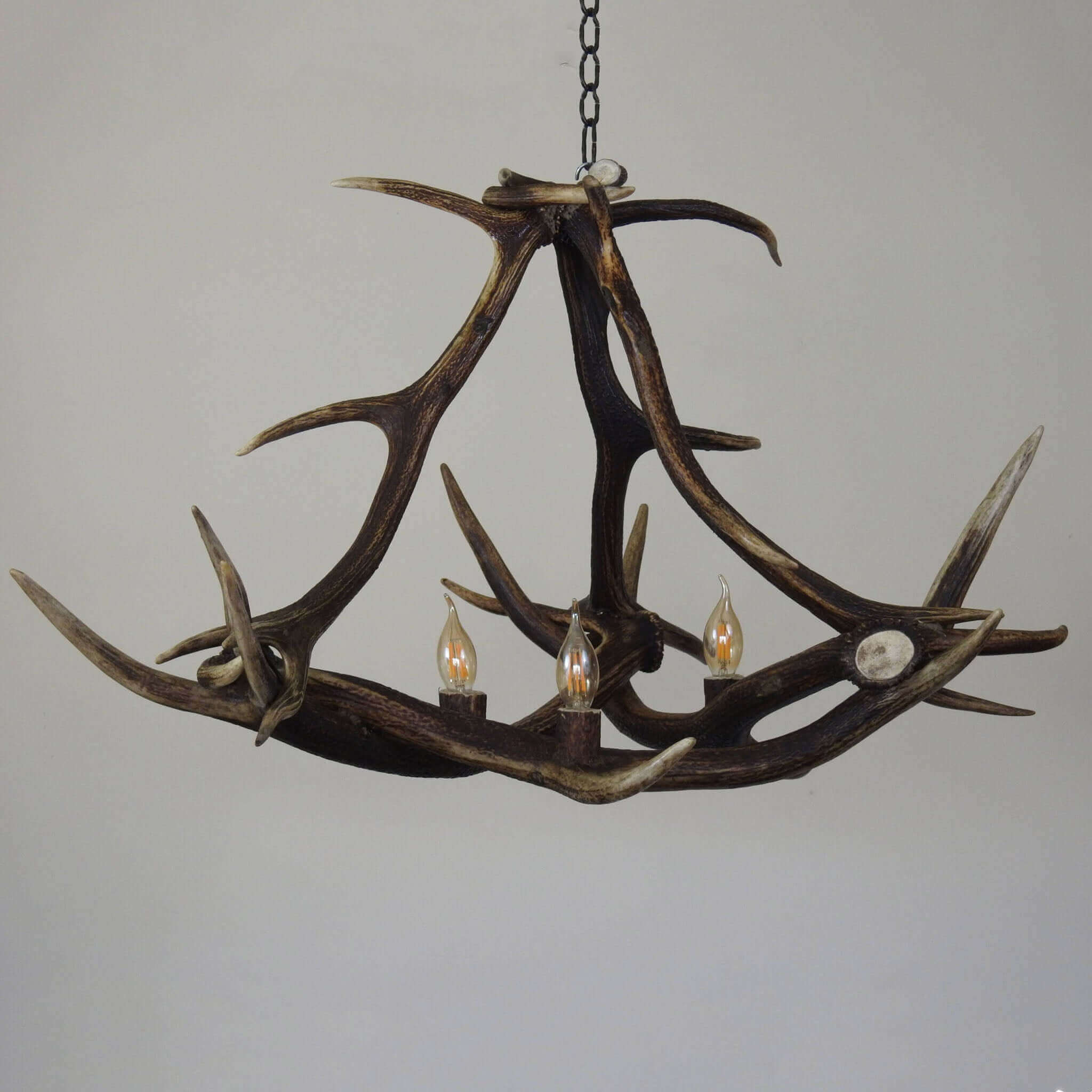 Modern antler chandelier.