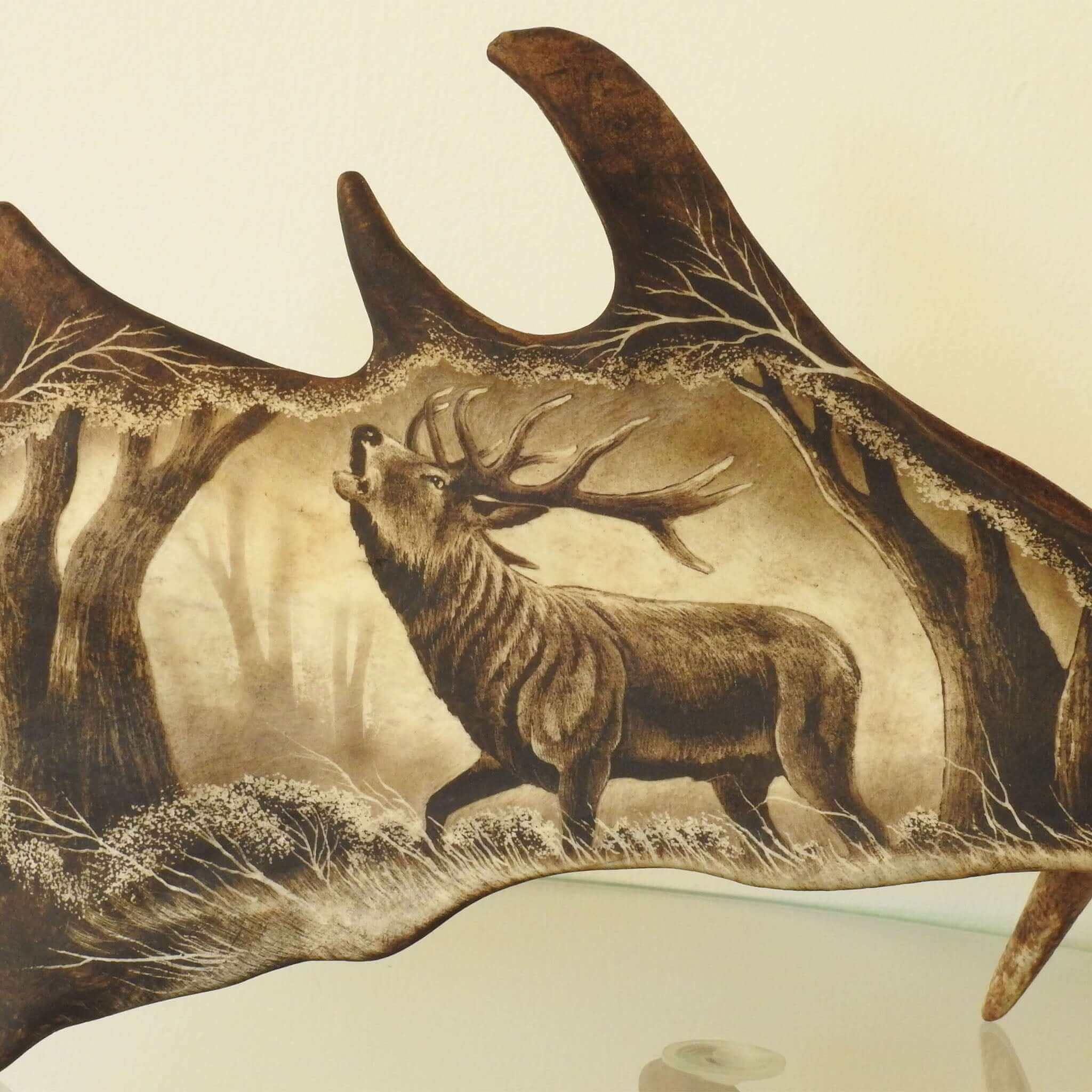 Deer antler sculpture.