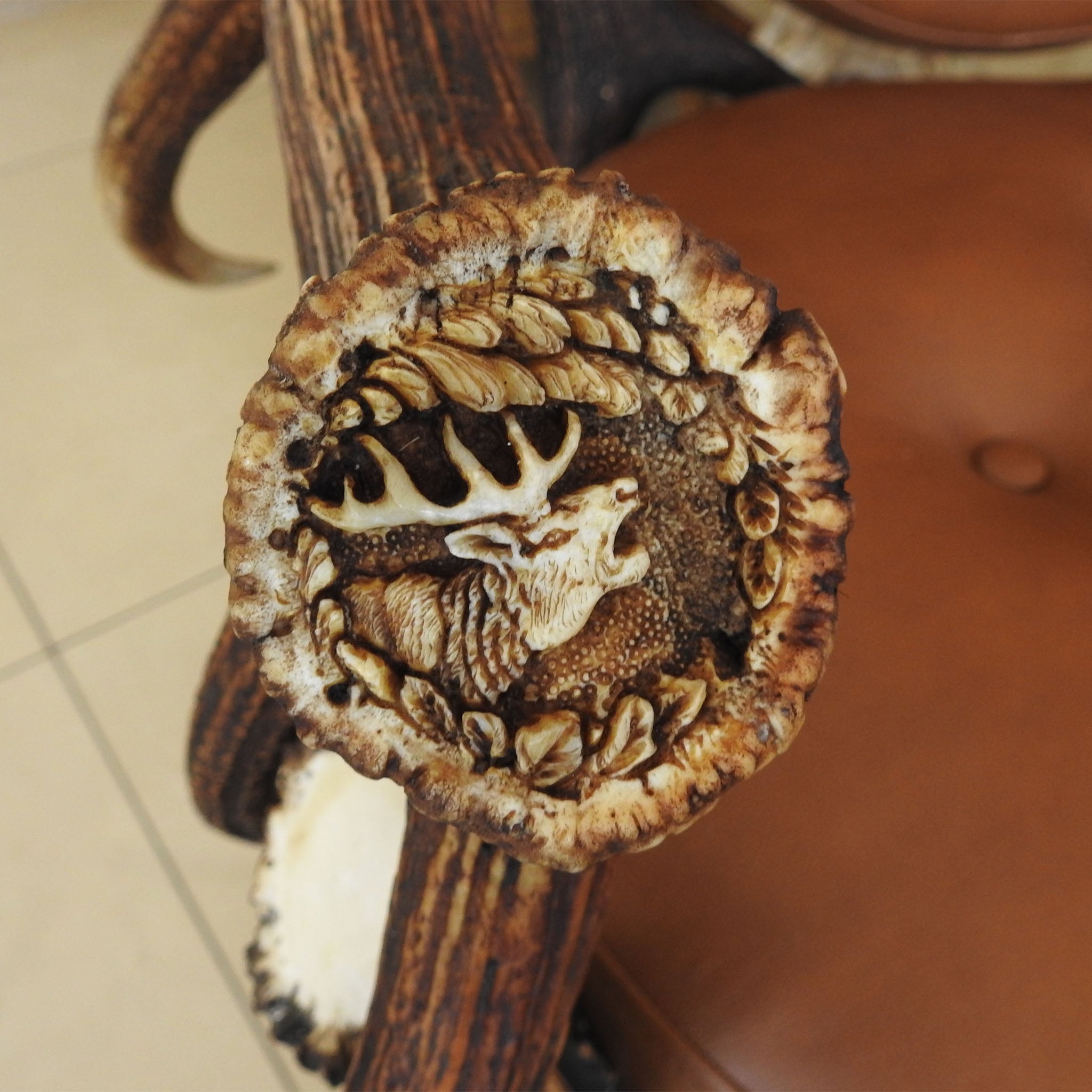 Antler burr carving.
