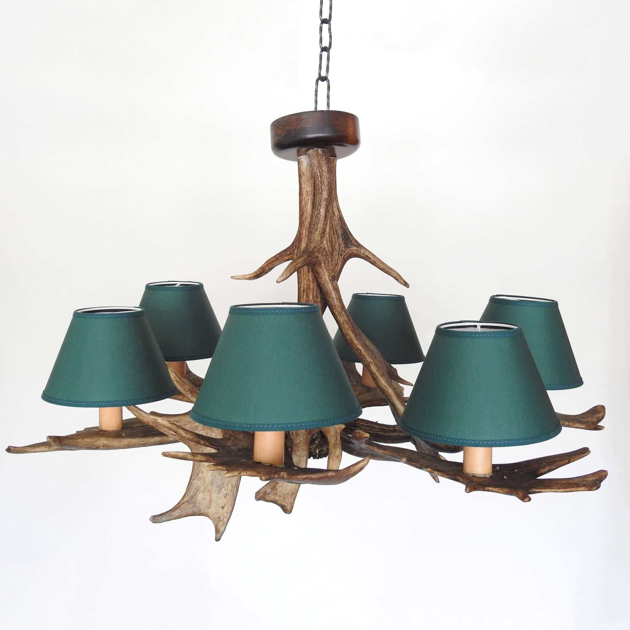 Real antler chandelier for 6 lights.
