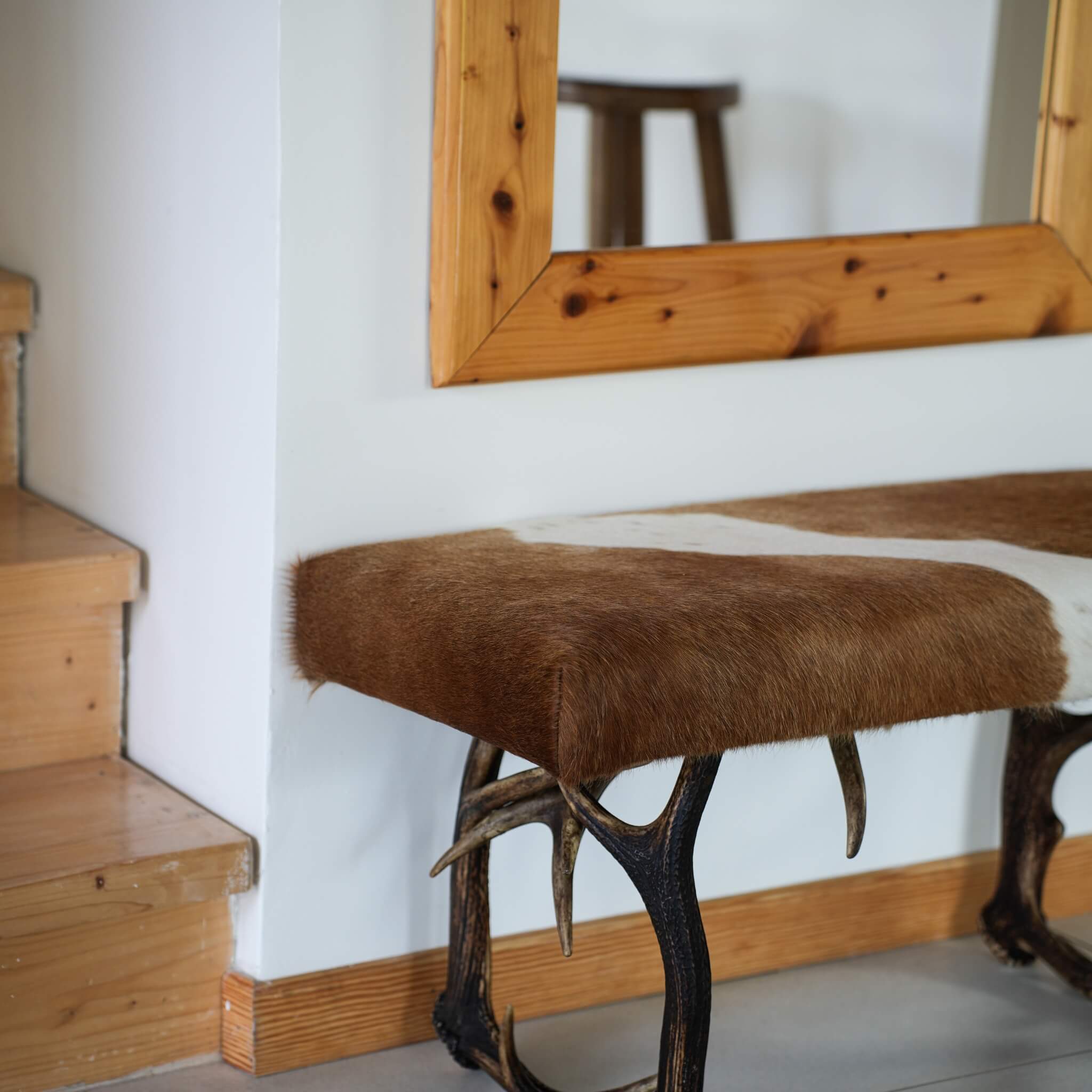 Antler bench in enteryway