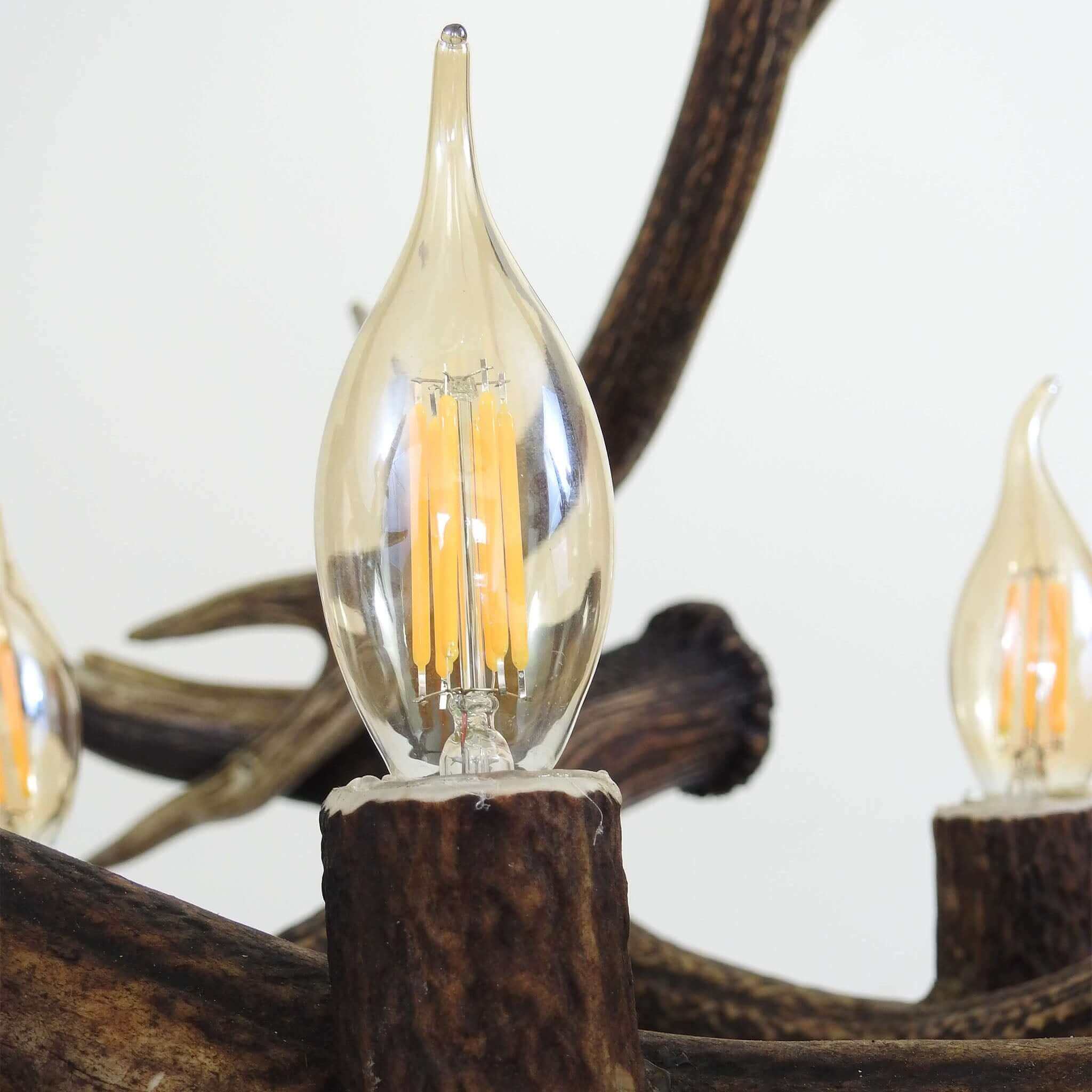 Real antler chandelier for 3 lights.