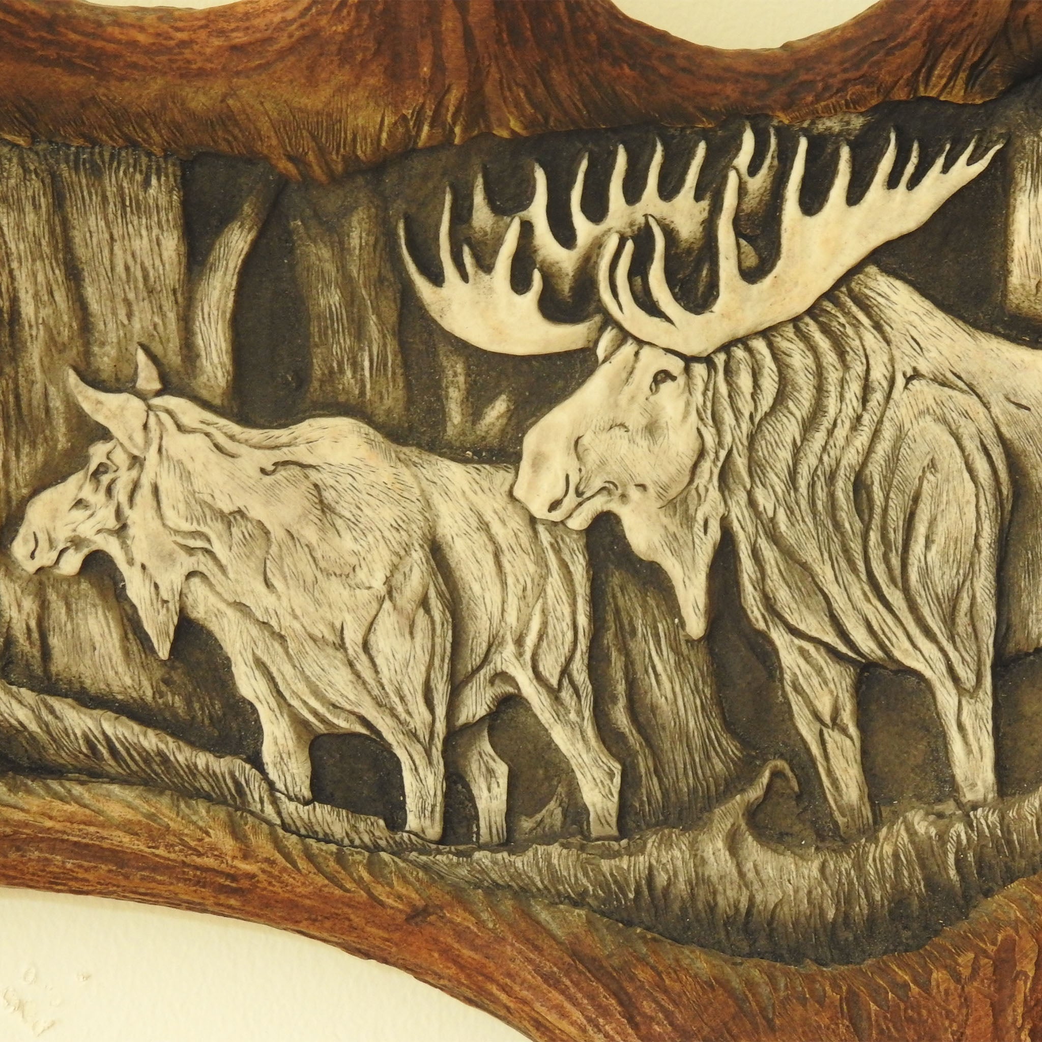Moose antler carving.