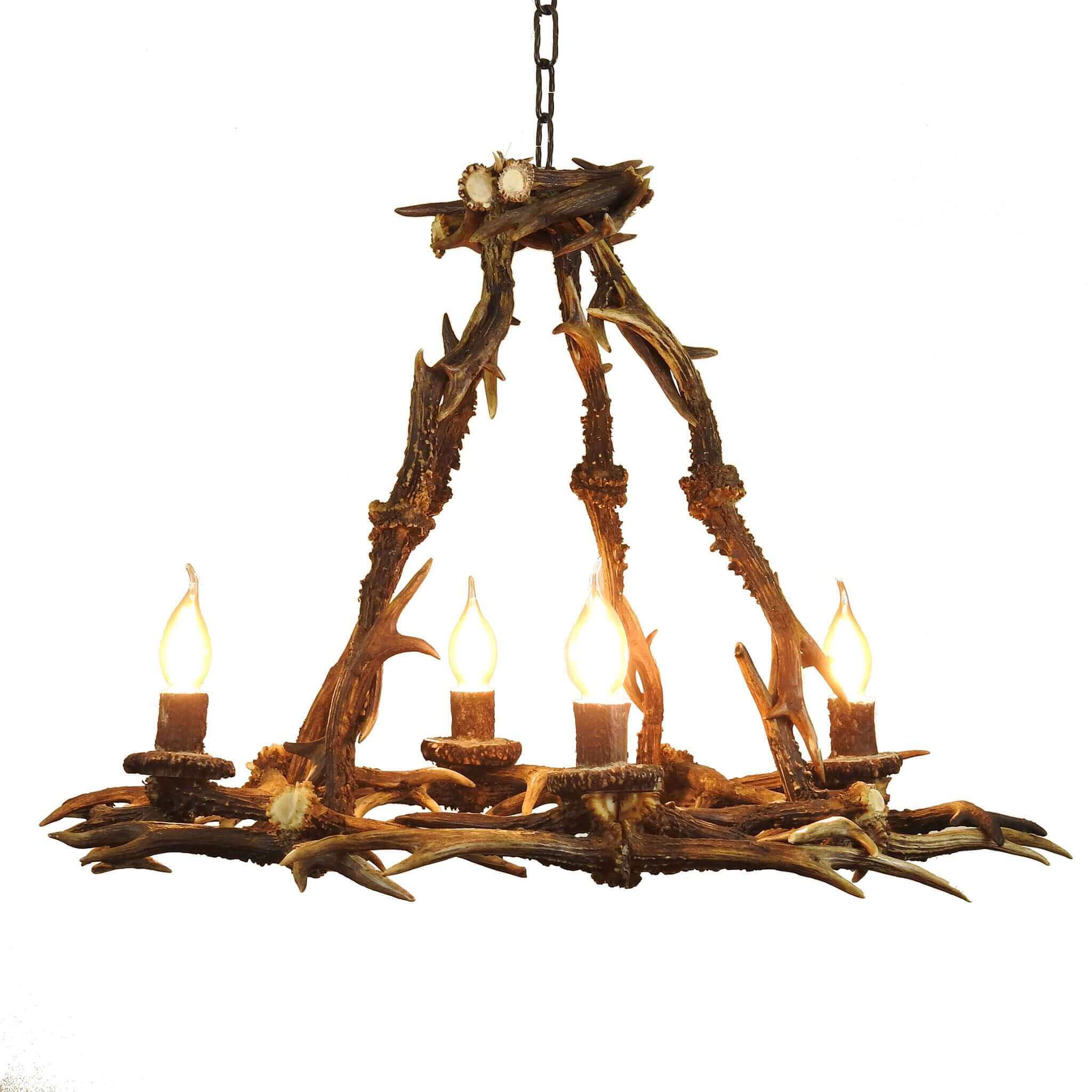 Real, modern antler chandelier.
