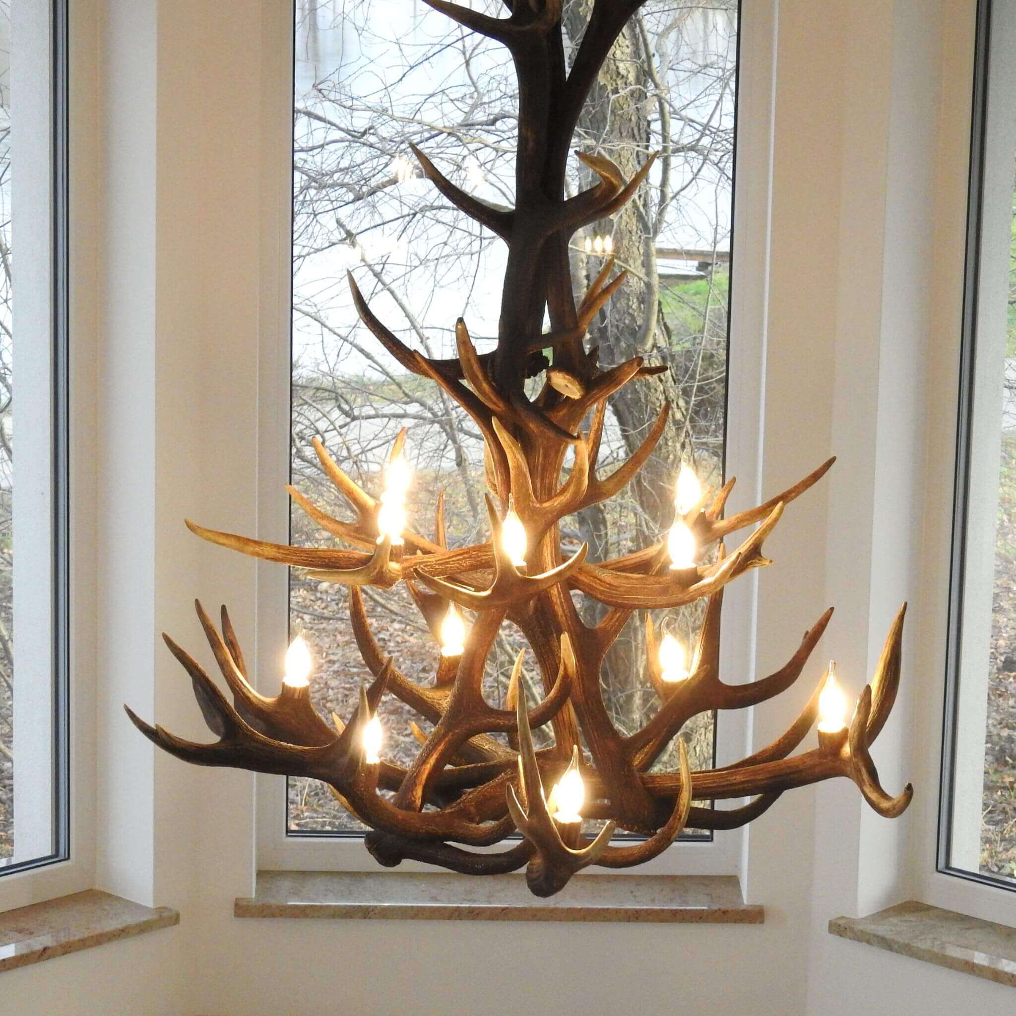 Real antler chandelier for pottery barn.