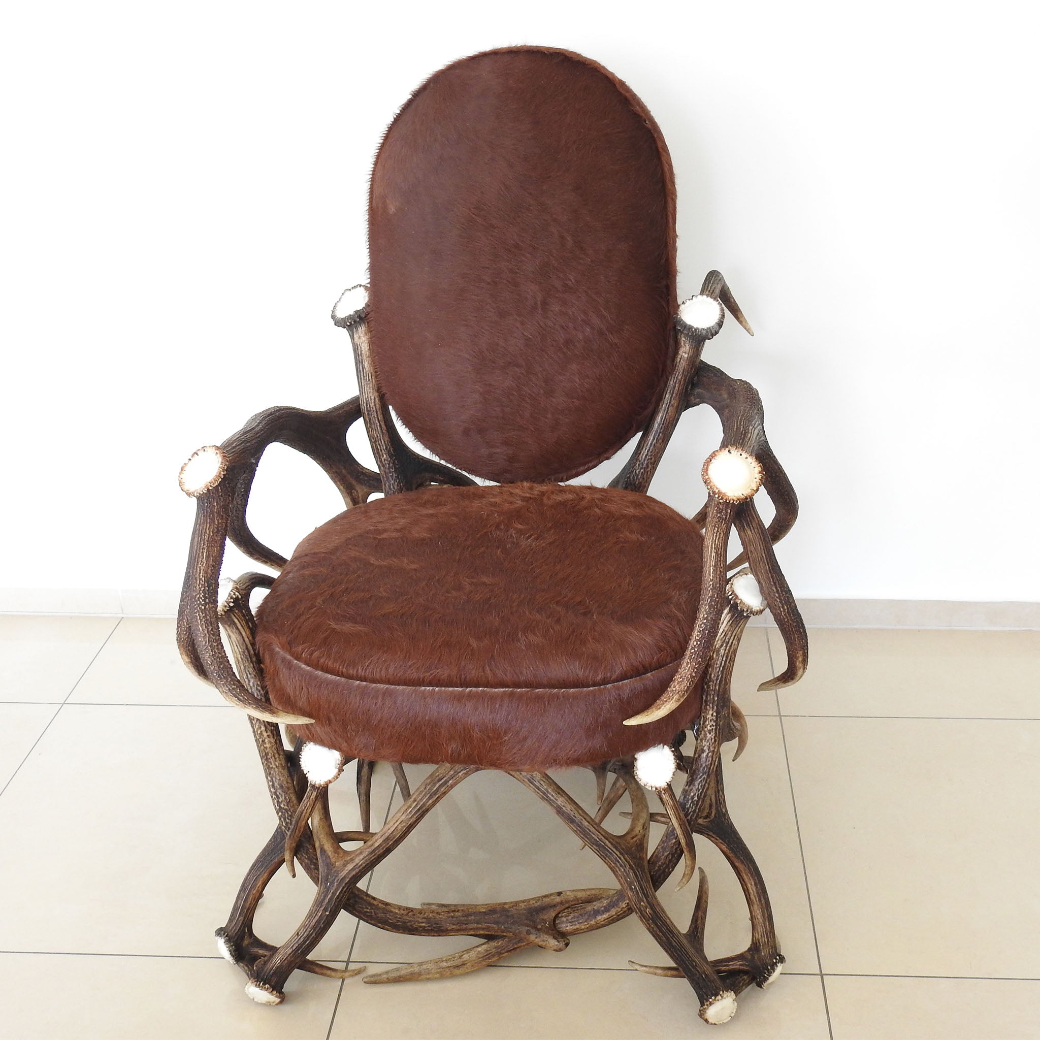 Office chair made of antlers.