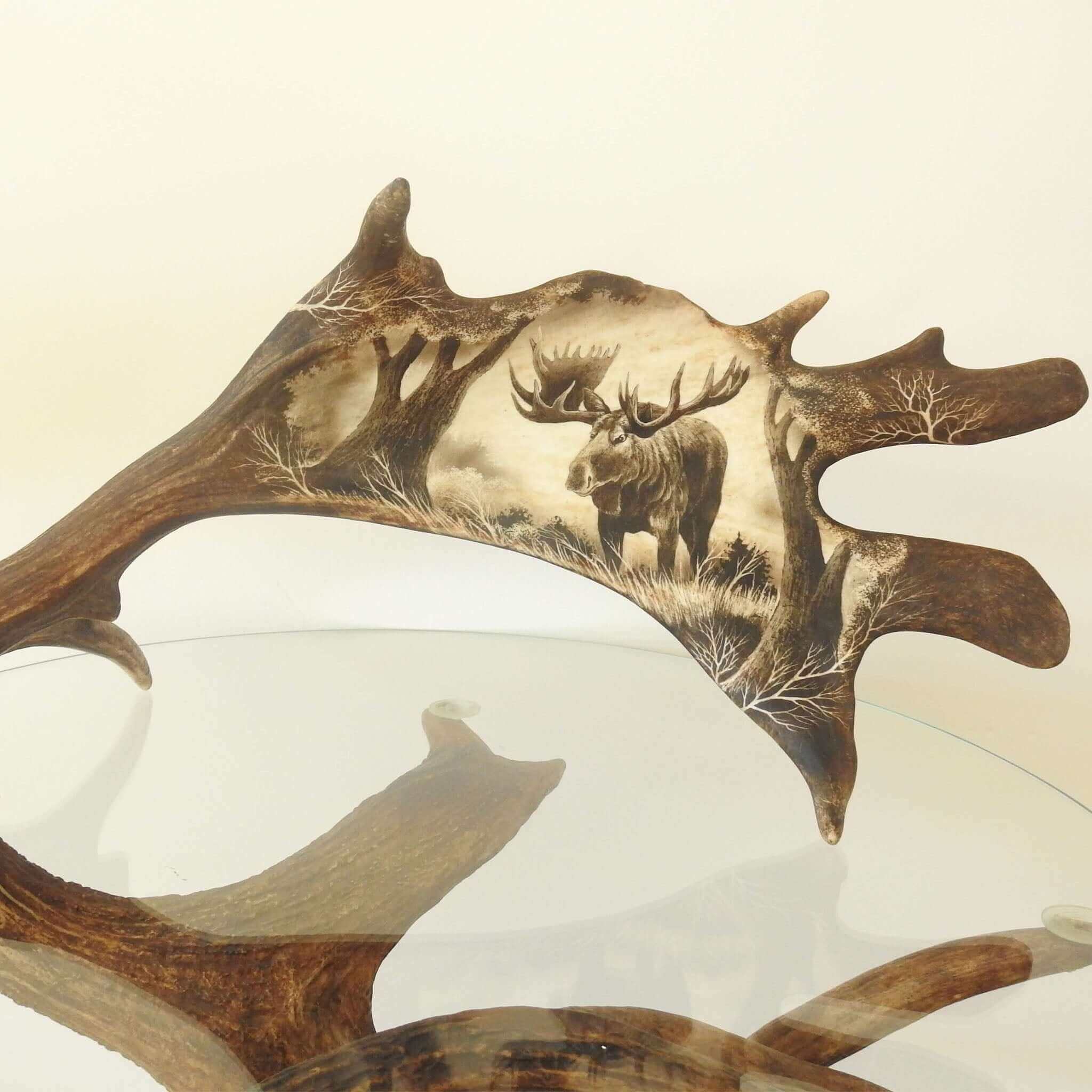 Moose antler carving.