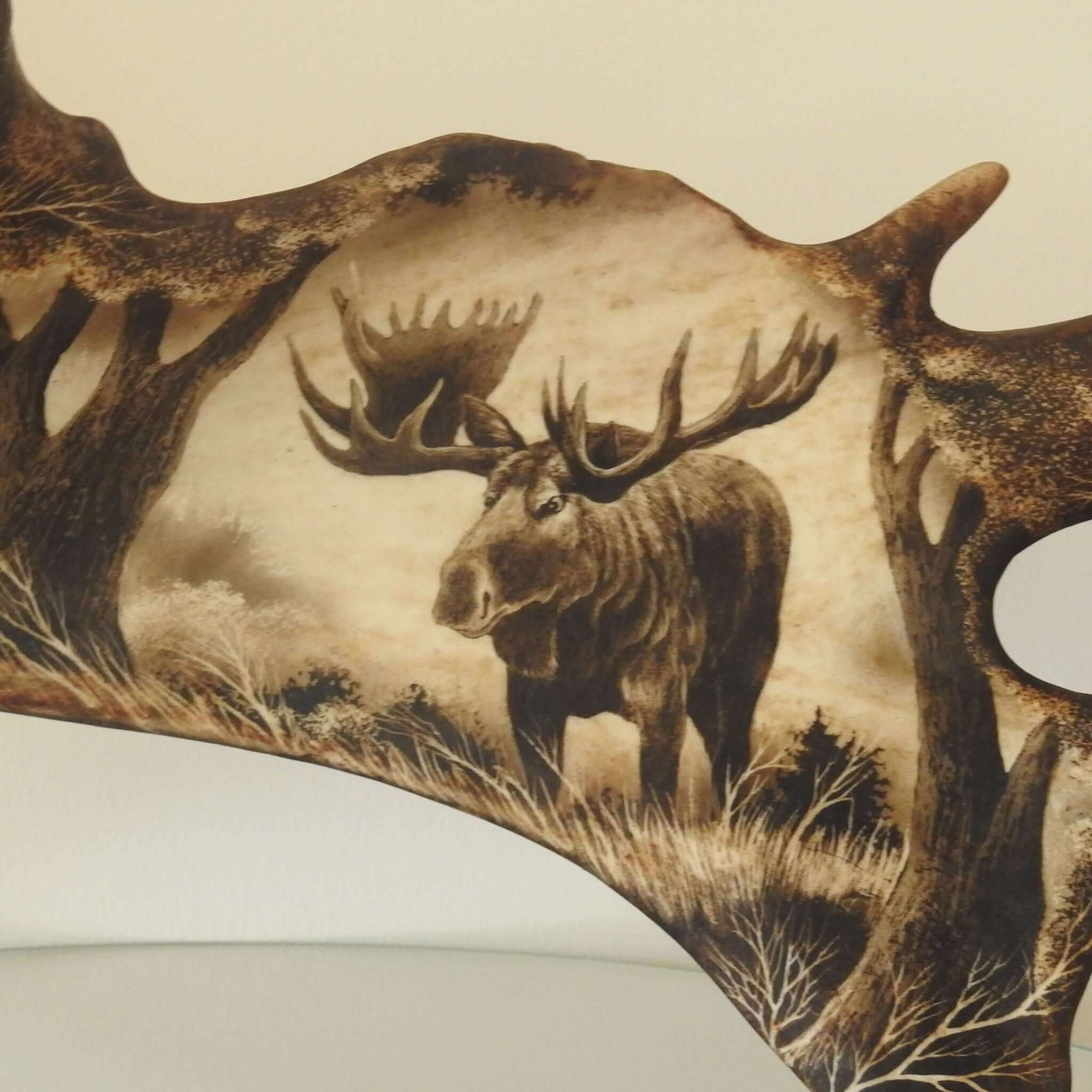 Moose antler sculpture.