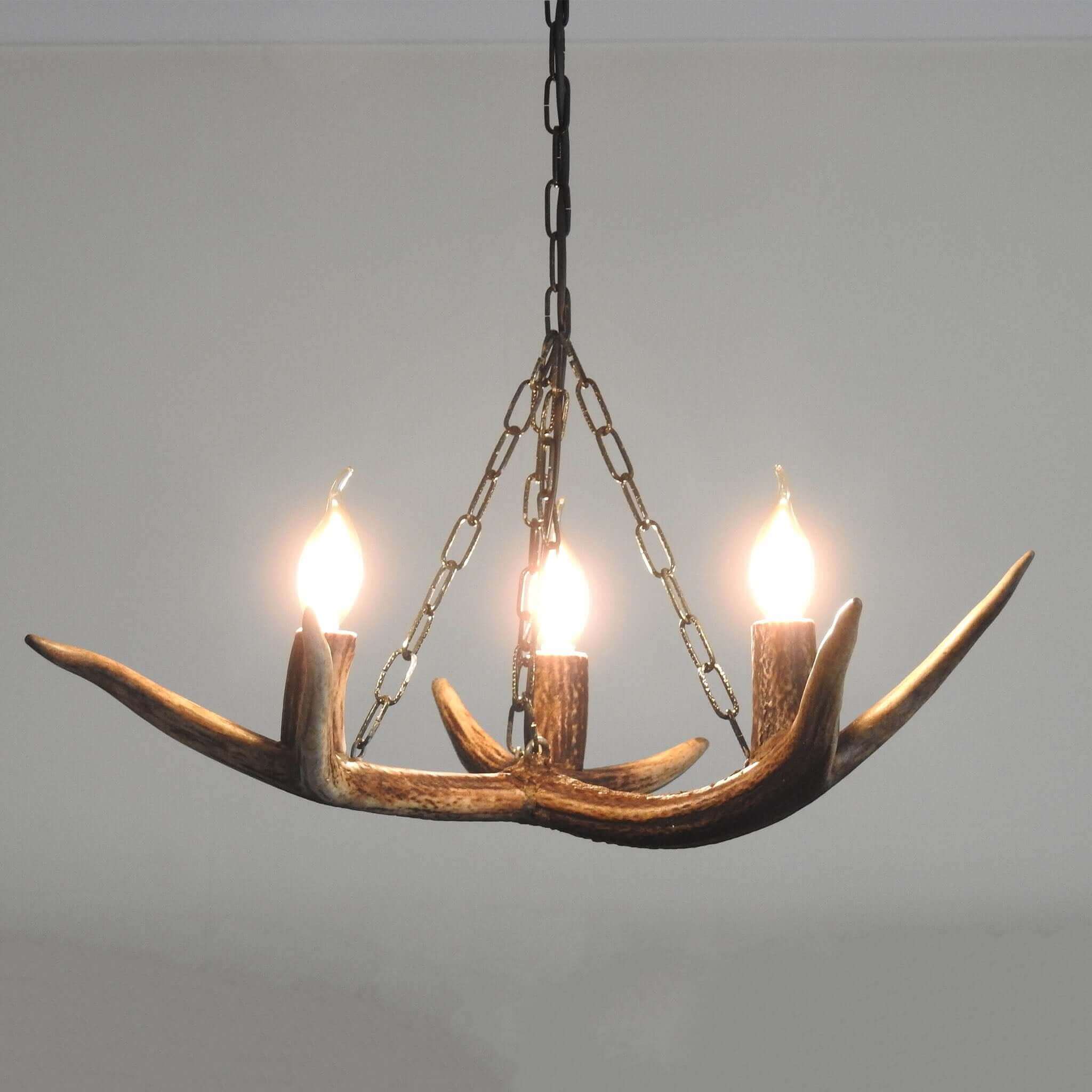 Classic antler chandelier for small room.