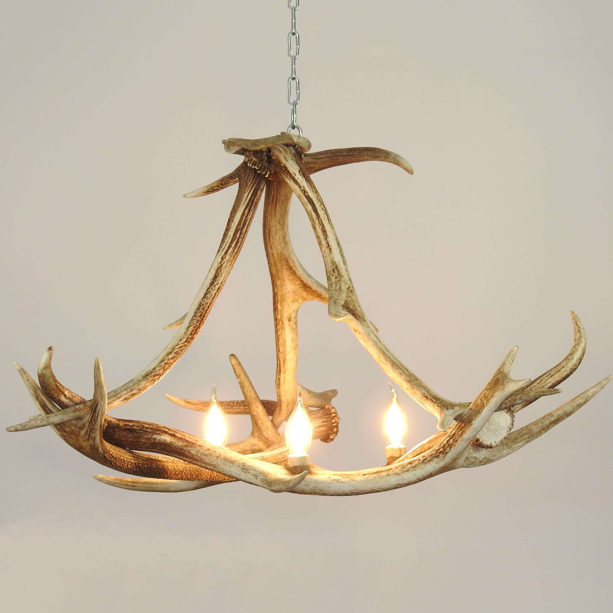 White antler chandelier.